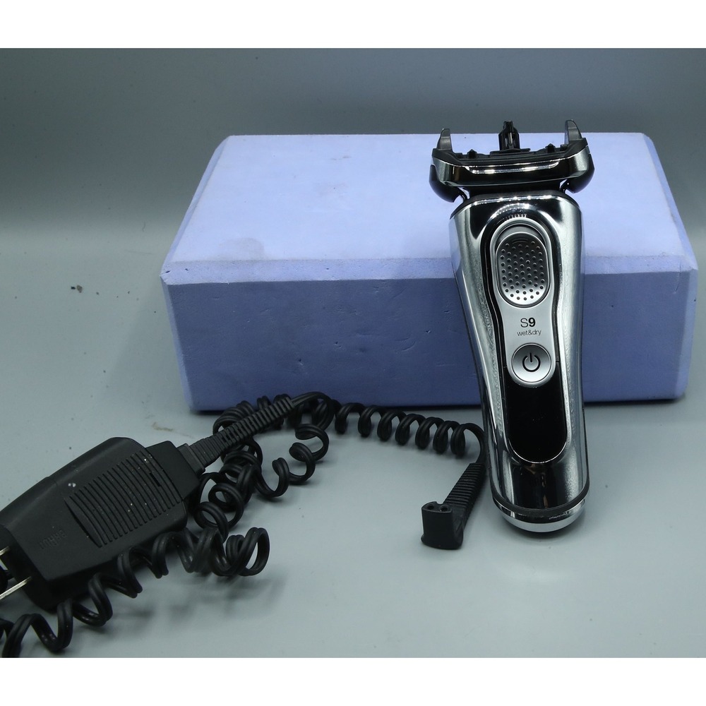 Braun Series 9 S9 Wet & Dry Electric Shaver Body Chrome Black MISSING SHAVE HEAD